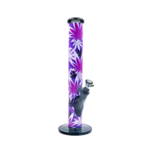 Fire-Flow x Black Leaf - Glass Bong Pink Leaves - 40cm