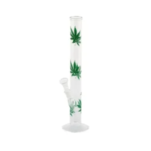 Greenline Glass Bong With Leaf Greenline Glass Bong With Leaf