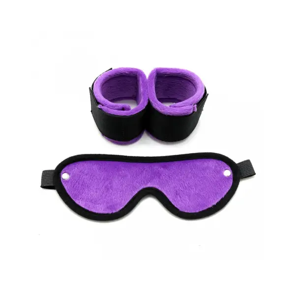 Soft Bondage Velcro Cuffs with Mask Black Soft Bondage Velcro Cuffs with Mask Black